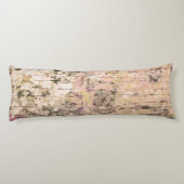 Hydrangea Floral Sepia Tan Farmhouse  Hout Lichaamskussen (Achterkant)