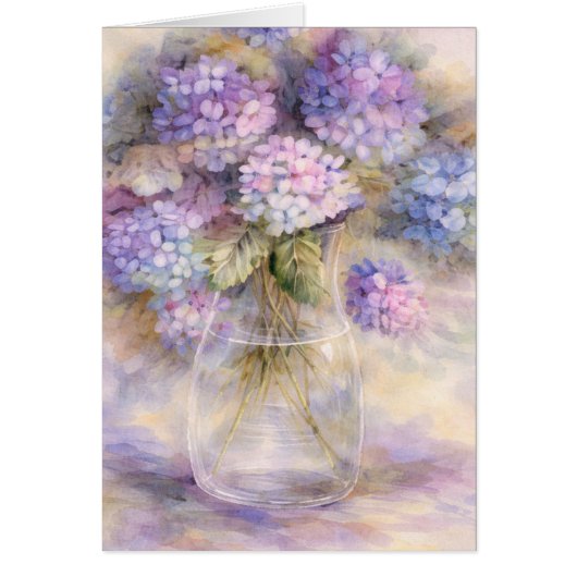 Hydrangea Floral Vase Card | Luxe Botanical (Voorkant)