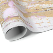 Hydrangea Floral White Distress  Wood Cadeaupapier (Rol Hoek)