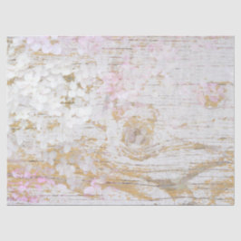 Hydrangea Floral White Distress  Wood Tissuepapier