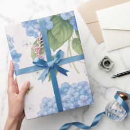 Hydrangea Floral Wrapping Paper | Elegant Garden Cadeaupapier