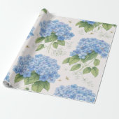 Hydrangea Floral Wrapping Paper | Elegant Garden  Cadeaupapier (Uitgerold)
