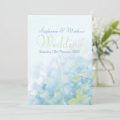 Hydrangea florblue green trouwuitnodiging kaart (Staand voorkant)