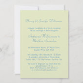 Hydrangea florblue green trouwuitnodiging kaart (Achterkant)