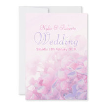 Hydrangea florroze paarse huwelijksuitnodiging