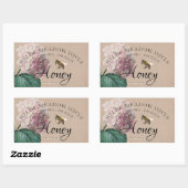 Hydrangea flower & bee Honey Label Kraft (Vel)