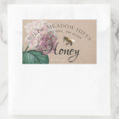 Hydrangea flower & bee Honey Label Kraft (Tas)