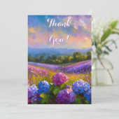 Hydrangea Flower Field Oil Painting, dank u kaart (Staand voorkant)