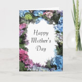 Hydrangea Flower Frame Happy Mothers Day Kaart (Voorkant)