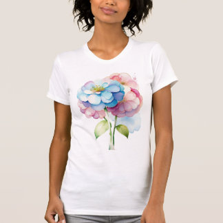 Hydrangea Flower in Waterverf stijl T-shirt
