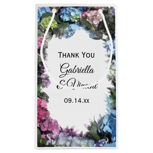 Hydrangea Flower Lijst Weddenschap Hartelijk dank Klein Cadeauzakje (Achterkant)