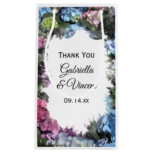 Hydrangea Flower Lijst Weddenschap Hartelijk dank Klein Cadeauzakje (Voorkant)