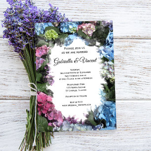 Hydrangea Flower Lijst Wedding Kaart