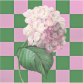 Hydrangea Flower op fun Geruite Sticker (Voorkant)