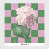Hydrangea Flower op fun Geruite Sticker (Vel)
