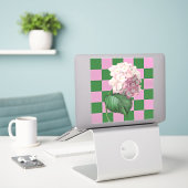 Hydrangea Flower op fun Geruite Sticker (Laptop op bureau)