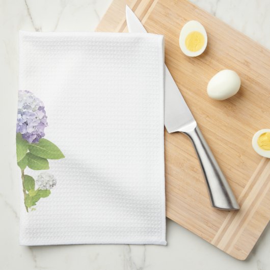 Hydrangea Flower, paarse Theedoek (Quarter Fold)