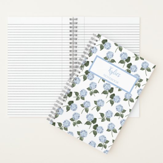 Hydrangea Flower Personalized Journal Notebook Notitieboek (Binnen)