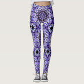 Hydrangea Flower Petals Abstract kunstpatroon Leggings (Voorkant)