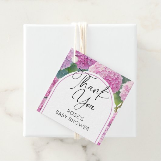 Hydrangea Flowers Baby shower Bedankjes Labels (In situ)