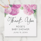 Hydrangea Flowers Baby shower Bedankt Bedankjes Labels (Voorkant)