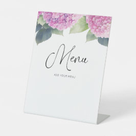 Hydrangea Flowers Baby shower Menu Reclamebord Met Voetstuk