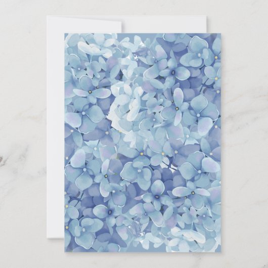 Hydrangea flowers Baptism Invitation Kaart (Achterkant)