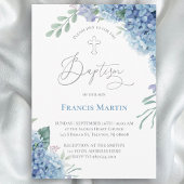 Hydrangea flowers Baptism Invitation Kaart