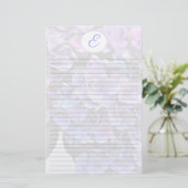 Hydrangea Flowers Bckground Monogram Initiaal Briefpapier (Staand voorkant)