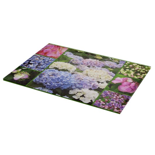 Hydrangea Flowers Collage-15x11 Cutting Board Snijplank (Hoek)