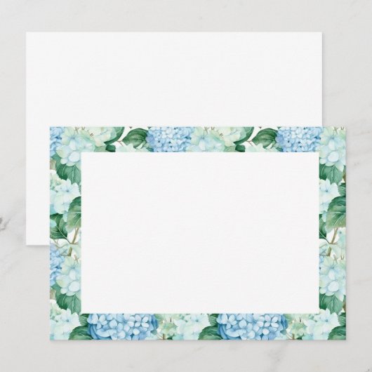 Hydrangea Flowers Flat Note Kaart Notitiekaartje (Voorkant / Achterkant)
