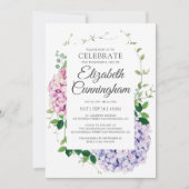 Hydrangea Flowers Foliage Woodsy Modern Memorial Kaart (Voorkant)