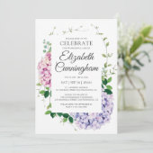 Hydrangea Flowers Foliage Woodsy Modern Memorial Kaart (Staand voorkant)