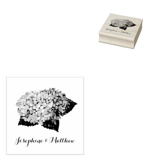 Hydrangea Flowers Gepersonaliseerd Rubberstempel (Gestempeld)