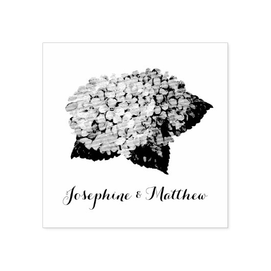 Hydrangea Flowers Gepersonaliseerd Rubberstempel (Afrduk)