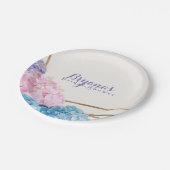 Hydrangea Flowers & Gold Chic Elegant Spring Papieren Bordje (Gekanteld)