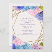 Hydrangea Flowers & Gold Chic Spring Invitations Kaart (Voorkant)