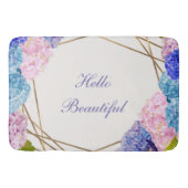 Hydrangea Flowers & Gold Floral Chic Spring Badmat (Voorkant)