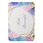 Hydrangea Flowers & Gold Floral Chic Spring Badmat (Voorkant Verticaal)