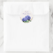 Hydrangea Flowers & Gold Lines Elegant Favor Ronde Sticker (Tas)