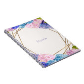 Hydrangea Flowers & Gold Spring Floral Chic Notitieboek (Rechterzijde)