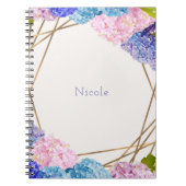 Hydrangea Flowers & Gold Spring Floral Chic Notitieboek (Voorkant)