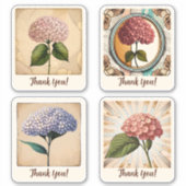 Hydrangea Flowers Groovy Retro Personalized Sticker (Voorkant)