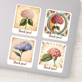 Hydrangea Flowers Groovy Retro Personalized Sticker