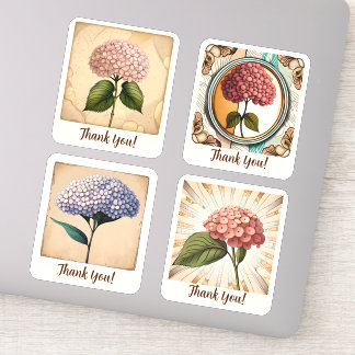 Hydrangea Flowers Groovy Retro Personalized Sticker