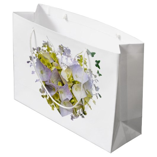 Hydrangea Flowers in een hart Large Cadeautasje (Achterkant Gekanteld)