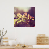 Hydrangea Flowers in Sunlight Paarse Bokeh Poster (Keuken)