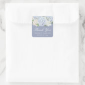 Hydrangea Flowers Periwinkle Paarse bruiloft Vierkante Sticker (Tas)