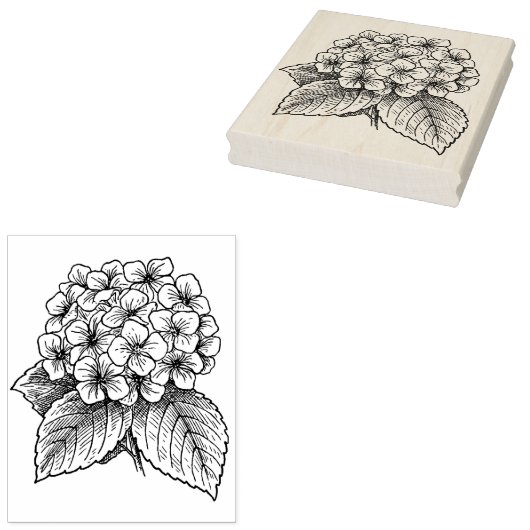 Hydrangea Flowers Rubberstempel (Gestempeld)