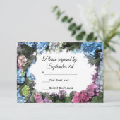 Hydrangea Flowers Wedding RSVP Response (Staand voorkant)